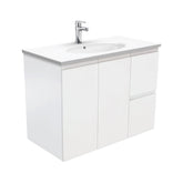 MARY Fingerpull Matte White 900 Wall-Hung/Kickboard Vanity