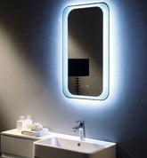 Round edge mirror with lights