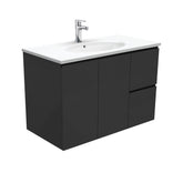 MARY Fingerpull Satin Black 900 Wall-Hung Vanity