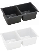 Dio Kitchen Sink Granite Stone Under Mount Double Bowls 838*476*241mm in white and black