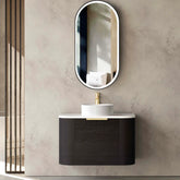 BONDI 750MM BLACK OAK WALL HUNG CURVE VANITY