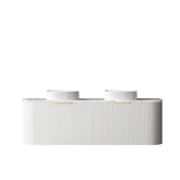 BONDI 1500MM SATIN WHITE FLUTED WALL HUNG CURVE VANITY