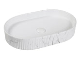 KENSINGTON OVAL 580X360X120 MATTE WHITE CARRARA BASIN