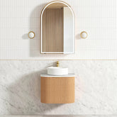 BONDI 600MM WOODLAND OAK FLUTED CURVE VANITY