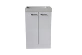 ASSOCIATE 50 x 25 FLOOR STANDING WHITE GLOSS COMPACT VANITY WITH POLYMARBLE TOP