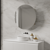 Natural Oak Round Mirror Cabinet