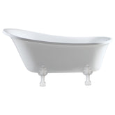 Clawfoot Freestanding Acrylic Bath, Semi-Gloss White Feet