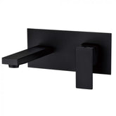Quadro Wall Basin/Bath Mixer with spout- Black