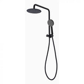 Perfect Twin Compact Shower, Hand Shower With Overhead Rain Shower In Black