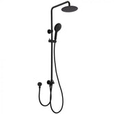 Perfect Twin Hose & Twin Shower Set, Sliding Shower On Rail In Black
