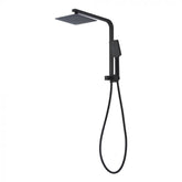 Quadro Twin Compact Hand Shower With Overhead Rain Shower In Black
