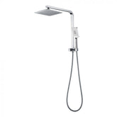 Quadro Twin Compact Hand Shower With Overhead Rain Shower in Chrome