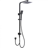Quadro Twin Hose & Shower Set, Hand Shower With Overhead Rain Shower In Black