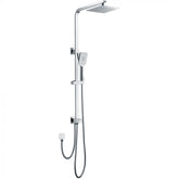 Quadro Twin Hose & Shower Set, Hand Shower With Overhead Rain Shower in Chrome