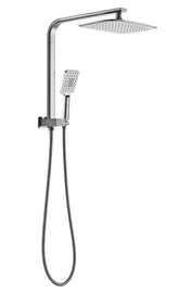 Quadro Premium Twin Shower Compact, Hand Shower With Overhead Rain Shower In Brush Nickel