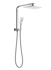 Quadro Premium Twin Shower Compact, Hand Shower With Overhead Rain Shower in Chrome