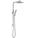 Quadro Premium Twin Shower, Hand Shower With Overhead Rain Shower In Brush Nickel