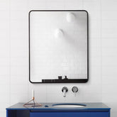 JANU Black Aluminum Framed Rectangle Bathroom Wall Mirror 500x650x40mm
