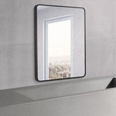JANU Black Aluminum Framed Rectangle Bathroom Wall Mirror 650x800x40mm