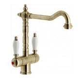 ENGLISH TWIN MIXER - ANTIQUE BRASS (ITALIAN BRONZE)