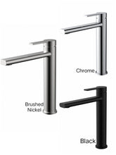 RISE TOWER BASIN MIXER IN, CHROME, MATTE BLACK, AND BRUSHED NICKLE