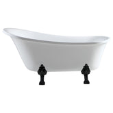 Clawfoot Freestanding Acrylic Bath, Matte Black Feet