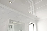 WHITE GLOSS Single Chrome Inlay Ceiling Panel 2700x250x5mm