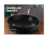 CIRCULAR Above Counter Ceramic Basin in Matte Black 420 X 130mm