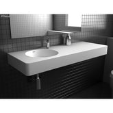 CANTO 1200 Solid Surface Wall-Hung Basin, Left-Hand Bowl