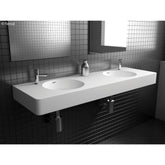 CANTO 1400 Solid Surface Wall-Hung Basin, Double Bowl