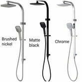 MONACO Dual Shower Set In Chrome , Mattr Black, And Brushed Nickle