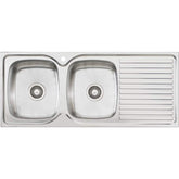 ENDEAVOUR Double Bowl And With Drainer In LHB Or RHB Available In 1240x520x190mm