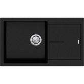 FLORENCE Black Single Bowl Topmount Sink With Drainer In 450x430x210mm