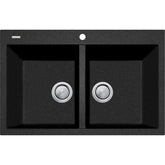 FLORENCE Black Double Bowl Topmount Sink Favourite In 344x400x200mm / 27L