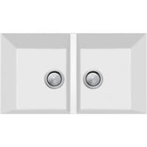 FLORENCE White Double Bowl Undermount Sink In 344x400x200mm / 27L