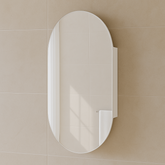 Natural Oak Pill Mirror Cabinet