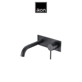KALI WALL BASIN MIXER WITH CURVE SPOUT IN MATTE BLACK
