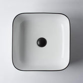 Montalto Square Classic Basin White with Black Rim