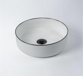 Montalto Circle Contemporary Basin White with Black Rim