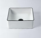 Montalto Small Rectangle Classic Basin White with Black Rim