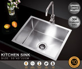 SPECTER Handmade Stainless Steel Under/Topmount Kitchen Laundry Single Sink in Size 550*450*220