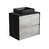 CAPORASO MB, Black Sparkle Amato 750 Industrial Vanity, Matte Black Panels