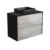 CAPORASO MB, Black Sparkle Amato 900 Industrial Vanity, Matte Black Panels