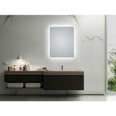NITHYA 600x750mm Curved Rim Rectangle 3 Color Lighting LED Mirror Touch Sensor Switch Defogger Pad Wall Mounted Vertical or Horizontal