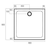 LOUVE SMC Shower Base In 900x900 & 1200x900