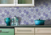 GS001 ARABIA BLUE PATTERNED HEXAGON SATIN 73X73