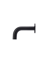 Meir ROUND Curved Basin Wall Spout 130mm In Chrome - Matte Black - Tiger Bronze - Champagne - Brushed Nickel