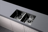 Meir KITCHEN SINK - Double Bowl 760 X 440 - Gunmetal Black - Brushed Bronze Gold - Brushed Nickel
