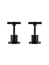 Meir ROUND Cross Handle Jumper Valve Wall Top Assemblies In Chrome - Matte Black - Tiger Bronze - Champagne - Brushed Nickel