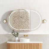 LED BONDI BONDI 1200X750 NATURAL OAK SHAVING CABINET